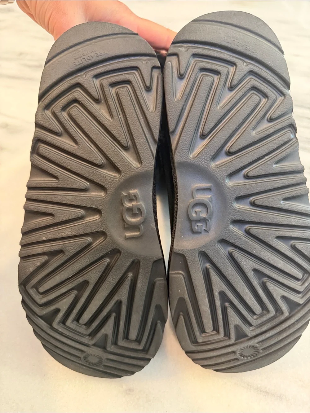 UGG Kids Black Suede Fleece-Lined Rain & Snow Boots